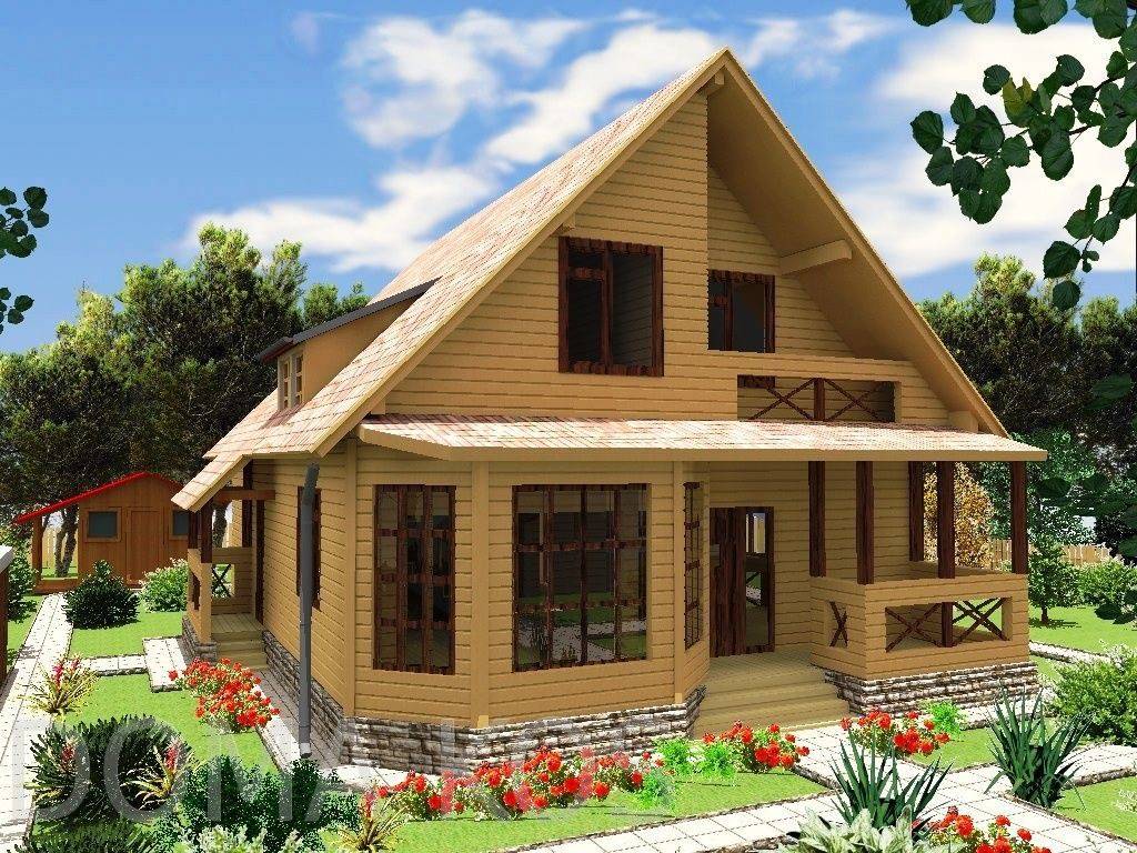 Дом №5 «Просторный двухэтажный деревянный дом»